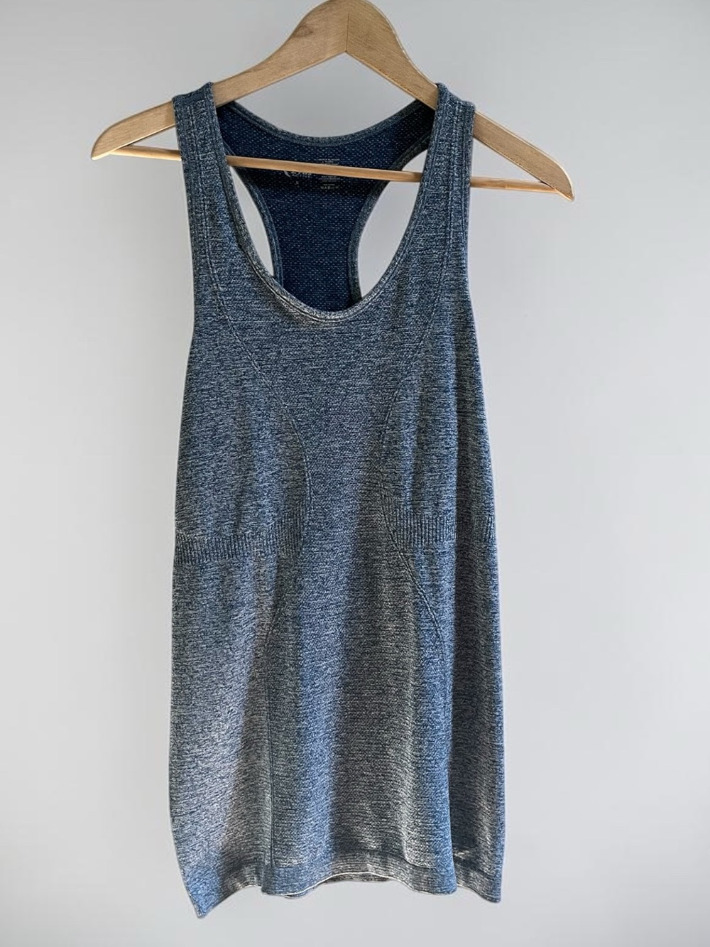 ZYIA Active Copper Charged Racerback Tank Top Heather Blue Gray Running Gym Yoga